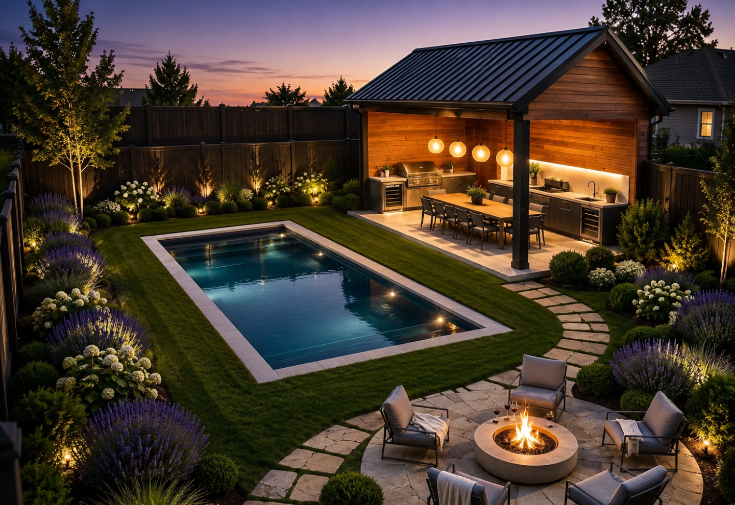 Cozy backyard landscaping